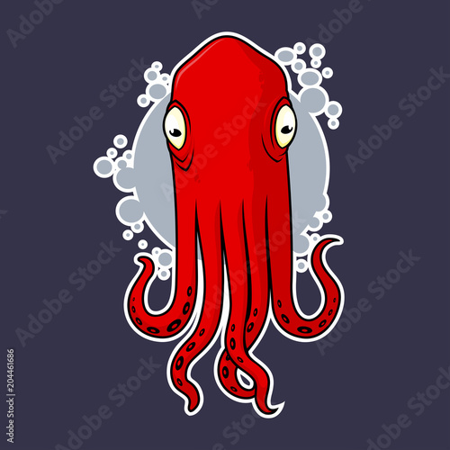 vector octopus sticker