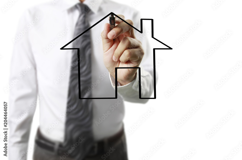 Hand drawing house Hand drawing house