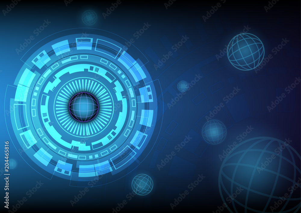 globe and electric technology on blue background globe and electric technology on blue background