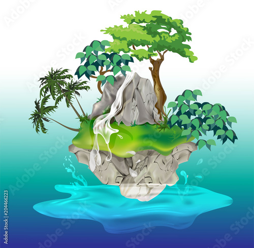 Island ,waterfall