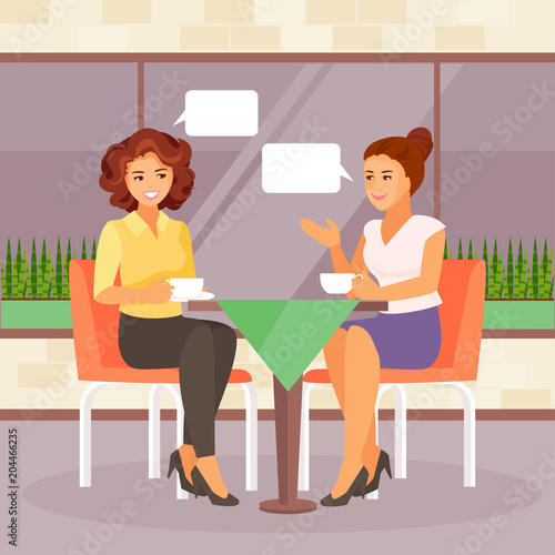 Girlfriends in a cafe