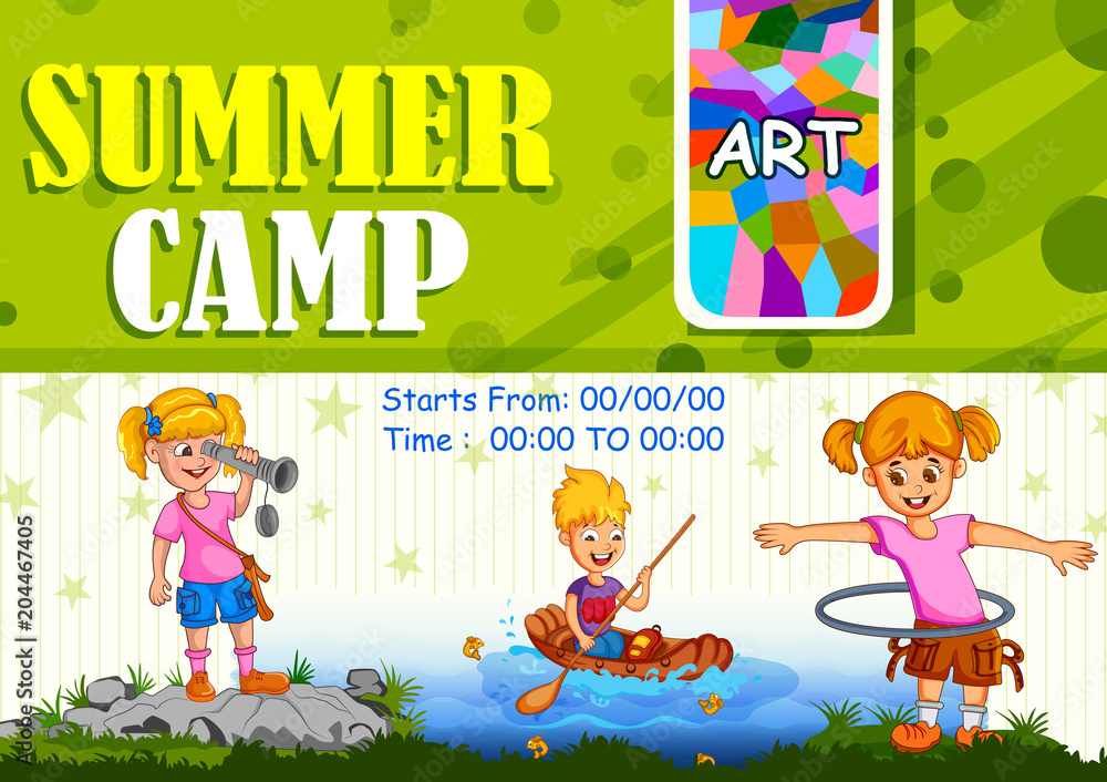 Kids making sand castle in summer camp Kids making sand castle in summer camp