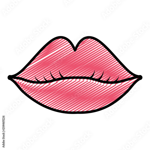 doodle beauty female lips makeup style