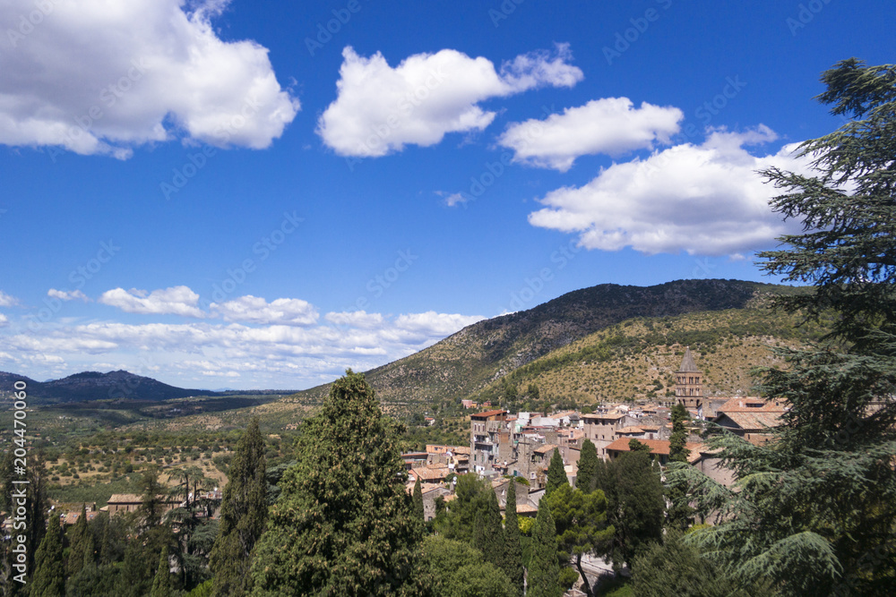 Villa d'Este Tivoli, Italy - SEPTEMBER 6, 2016. View of the valley of the Villa d'Este