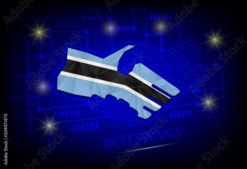 Handshake logo made from the flag of Botswana.
