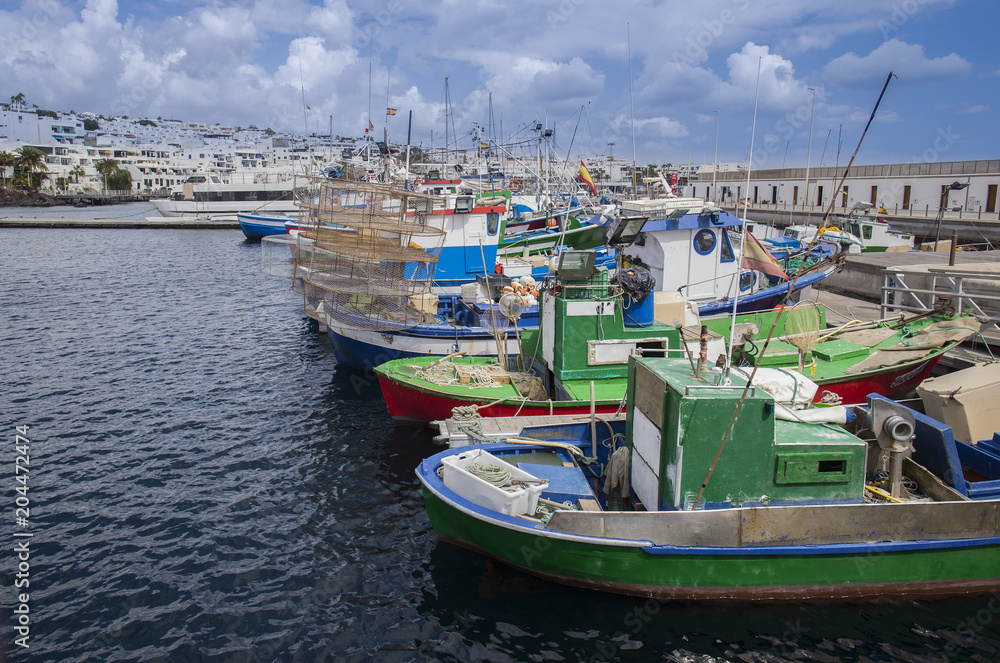 Fischer Boote im Hafen von Puerto del Carmen