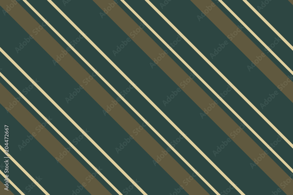 Seamless pattern. Dark green stripes on beige background. Striped diagonal pattern For printing on fabric, paper