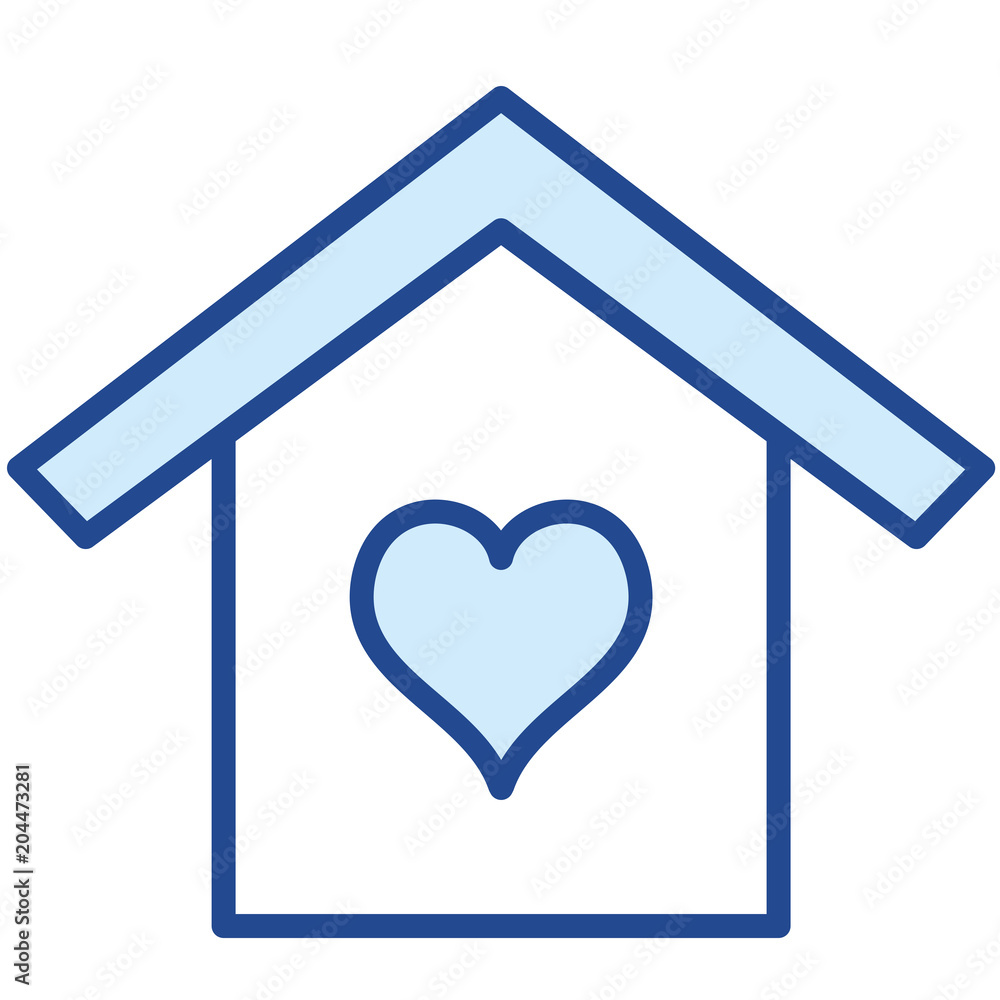 Traumhaus mit Herz Vector Icon Illustration Traumhaus mit Herz Vector Icon Illustration