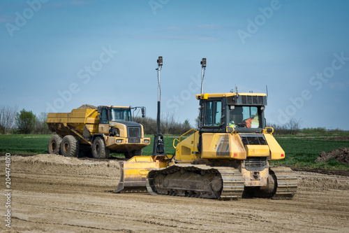 Vehicles on a construction site