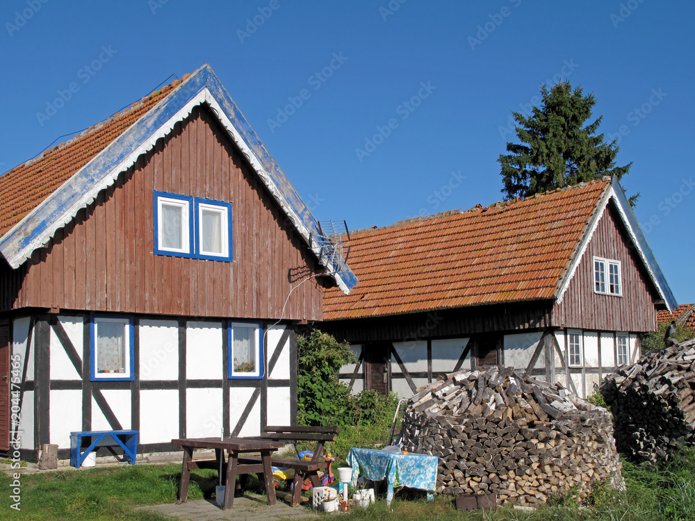 Typical old farm house, Curonian Spit, Lithuania Europe