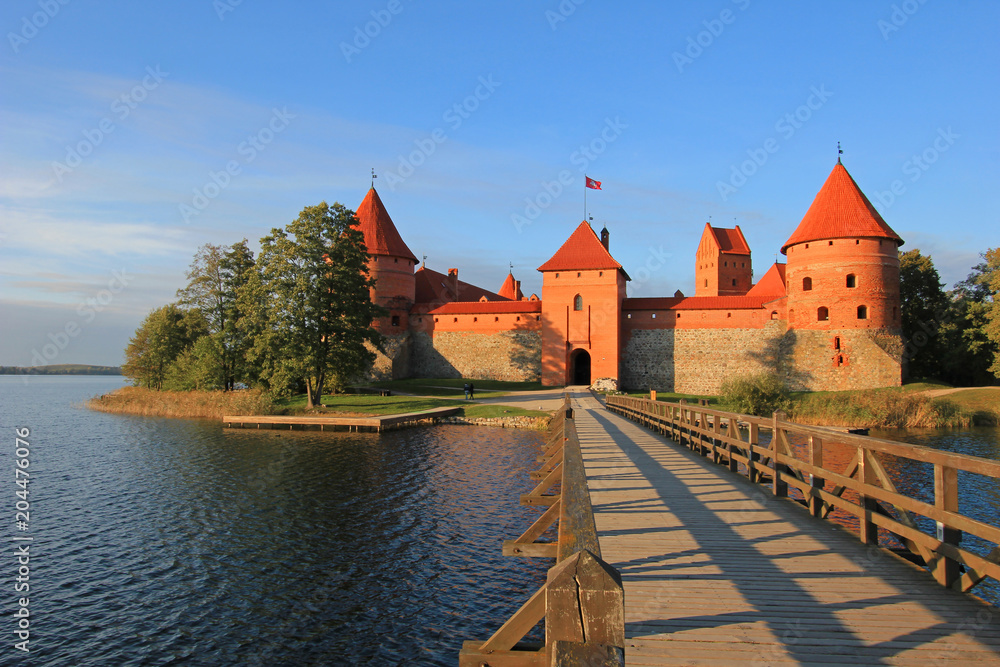 Trakai Castle, lake Galve, Trakai Island Lithuania Europe