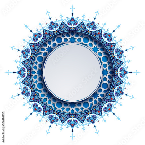 Arabic floral ornament and morocco geometric pattern for islamic banner background