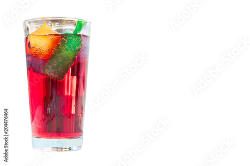Strawberry cocktail  isolated on white background