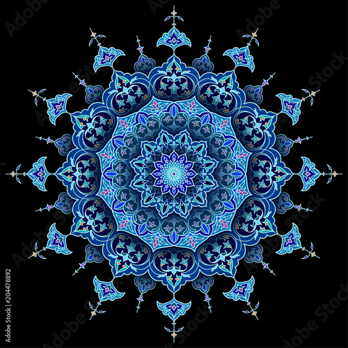 Arabic circle floral pattern islamic vector background