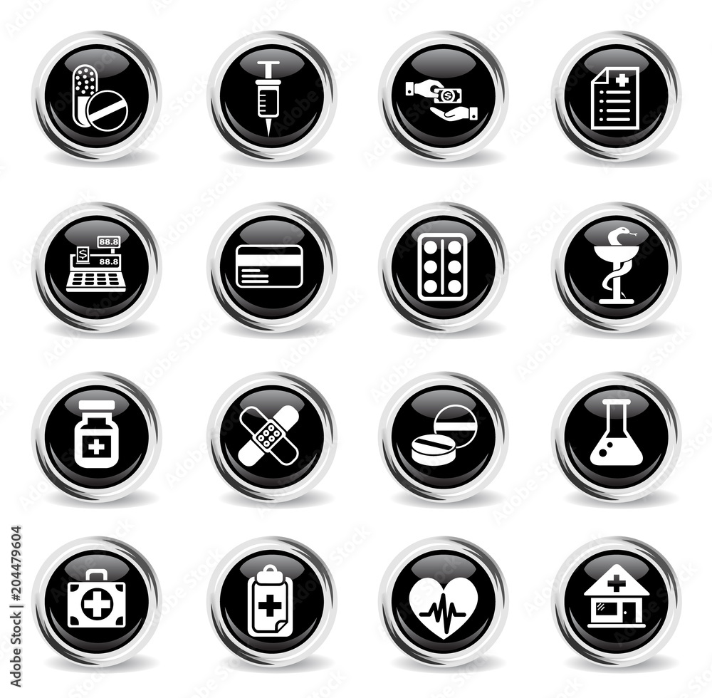 drug store icon set drug store icon set