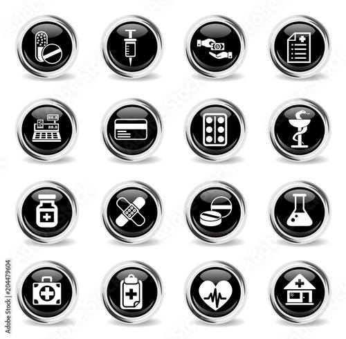 drug store icon set