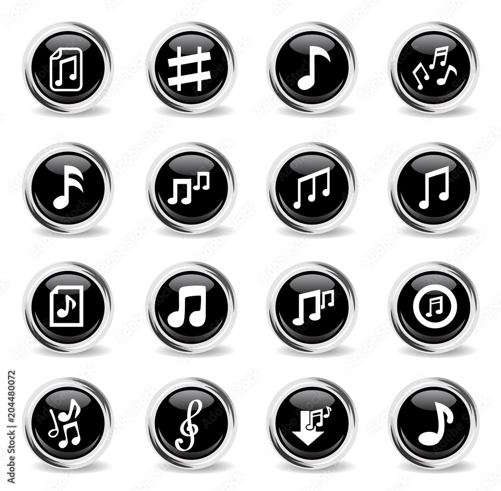 musical notes icon set musical notes icon set