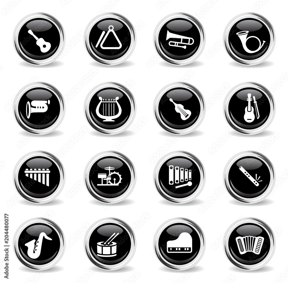 musical instruments icon set musical instruments icon set