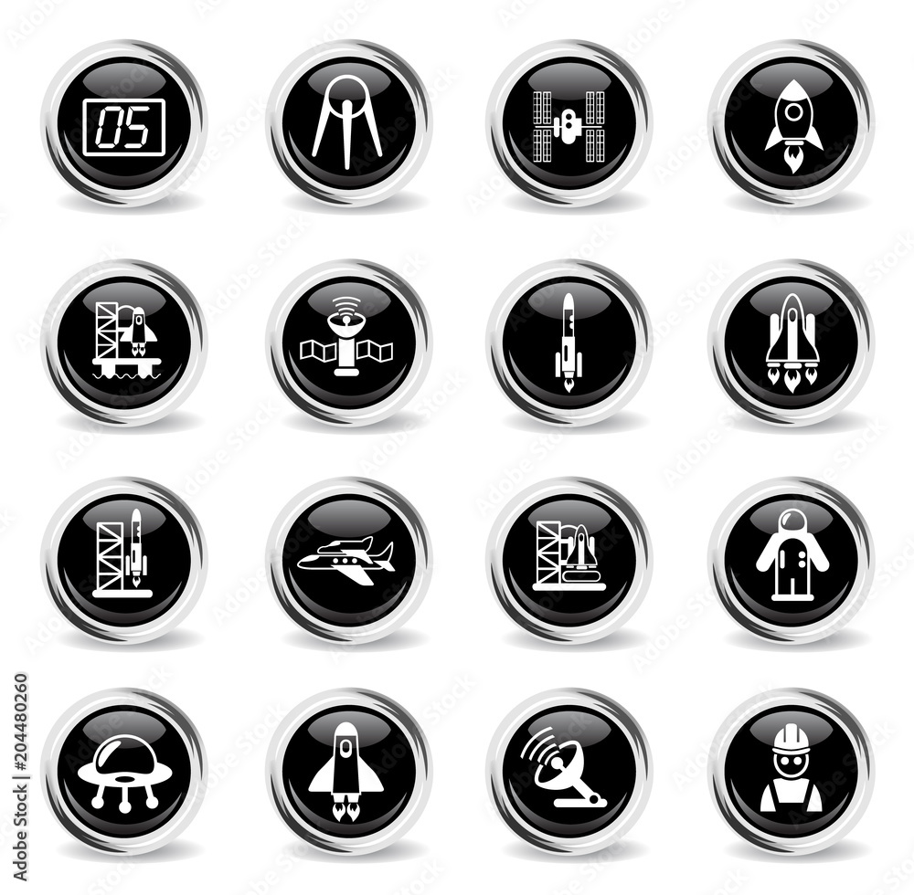 spacecrafts icon set spacecrafts icon set