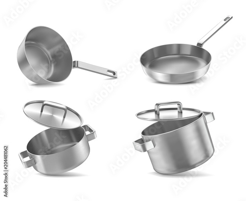 pans set isolated on wwite