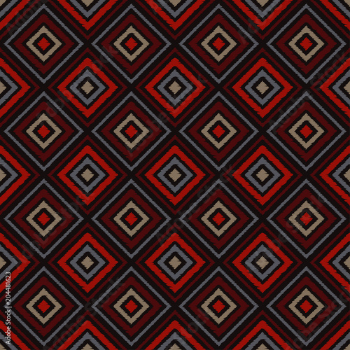 Ethnic boho seamless pattern. Traditional ornament. Geometric background. Folk motif. Textile rapport.