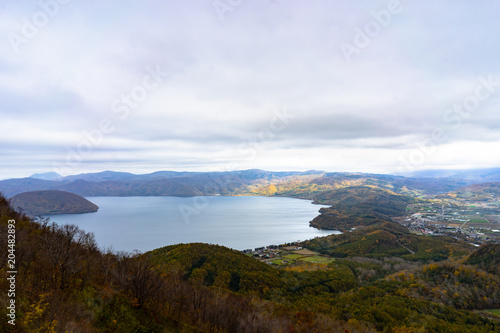 Beautiful landscape view of Lake Toya  Hokkaido  Japan.
