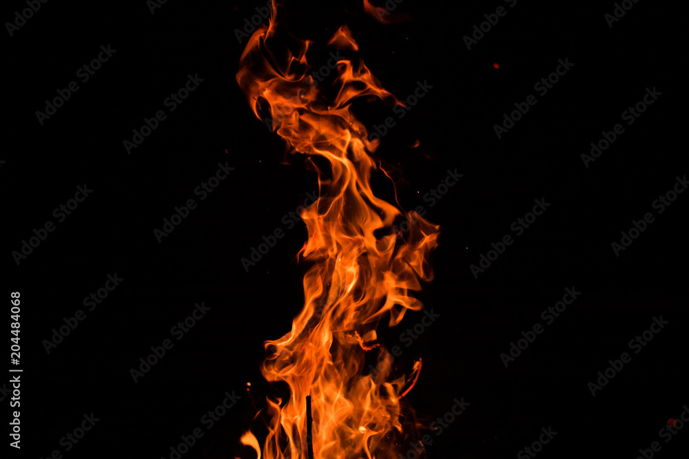 campfire flames on a black background campfire flames on a black background