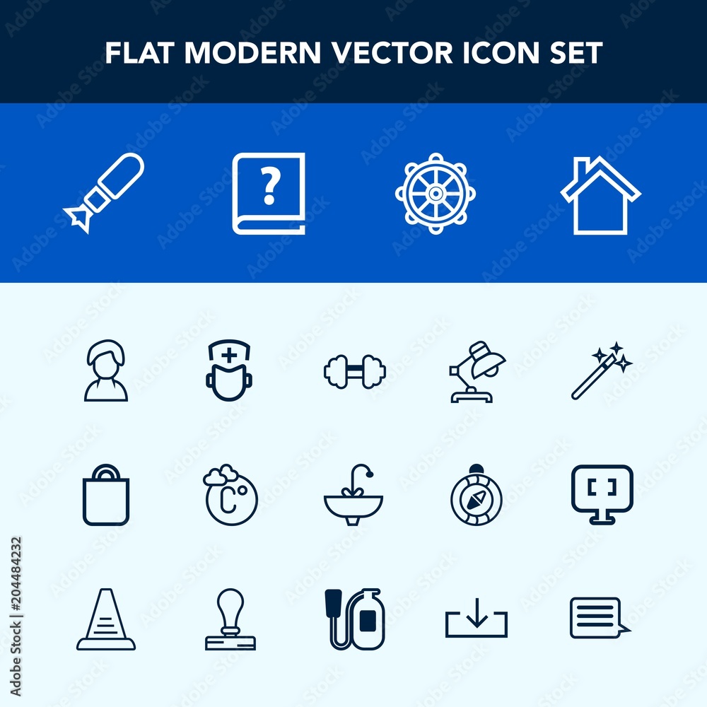 Modern, simple vector icon set with workout, sport, falling, gym, scale, bomb, temperature, bathroom, people, war, fitness, weapon, technology, internet, home, mobile, magic, wizard, person, bag icons Modern, simple vector icon set with workout, sport, falling, gym, scale, bomb, temperature, bathroom, people, war, fitness, weapon, technology, internet, home, mobile, magic, wizard, person, bag icons