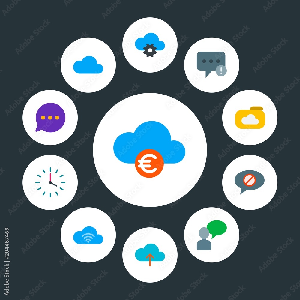 cloud and networking, chat and messenger, time Infographic Circle flat Icons Set. Contains such Icons as internet, hour, technology, error, watch, alert and more. Fully Editable. Pixel Perfect cloud and networking, chat and messenger, time Infographic Circle flat Icons Set. Contains such Icons as internet, hour, technology, error, watch, alert and more. Fully Editable. Pixel Perfect