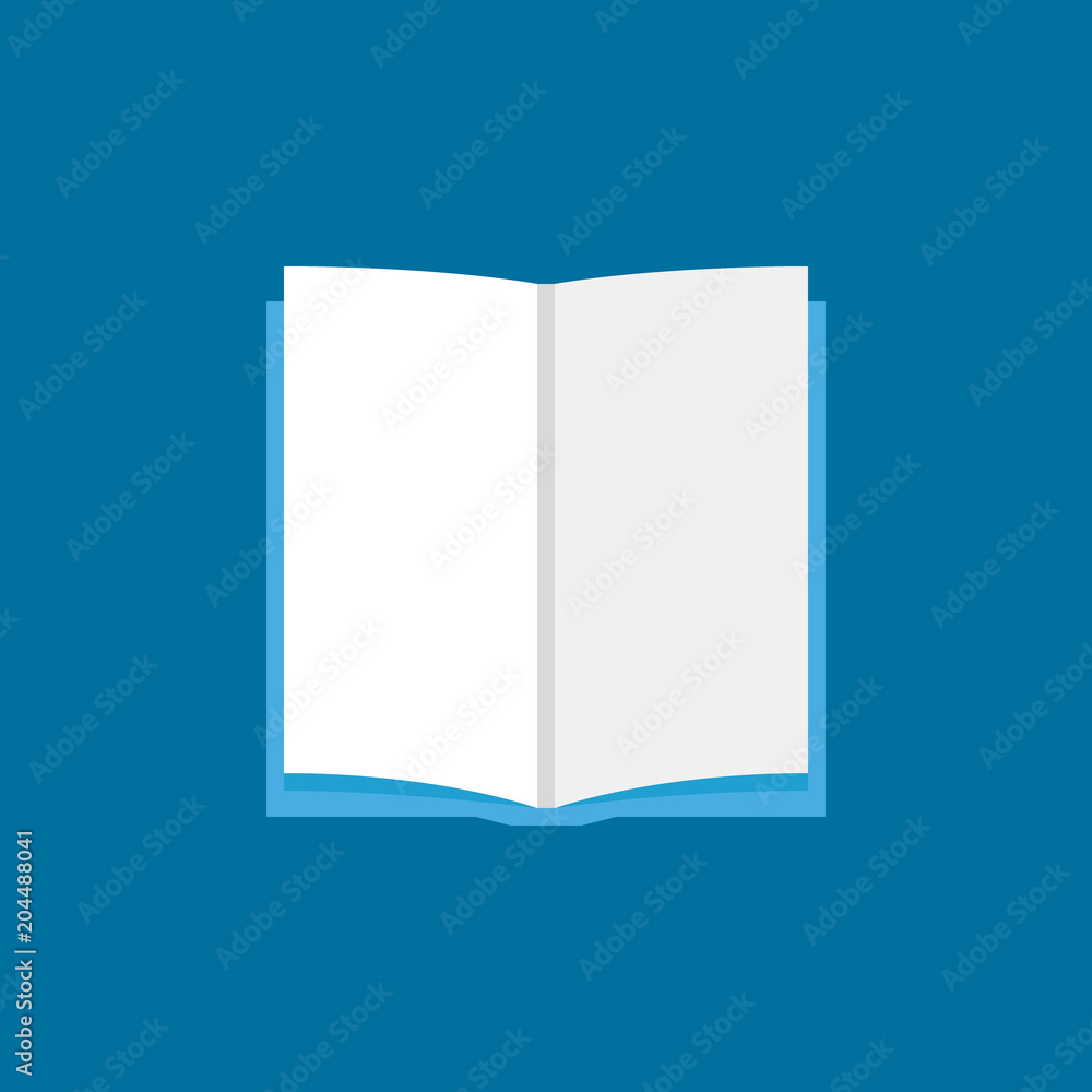 Open book sign or icon in flat style Open book sign or icon in flat style