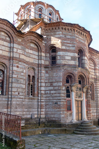 Holy Mountain Athos, Greece, april 2018 – different views of monasteries interiors photo