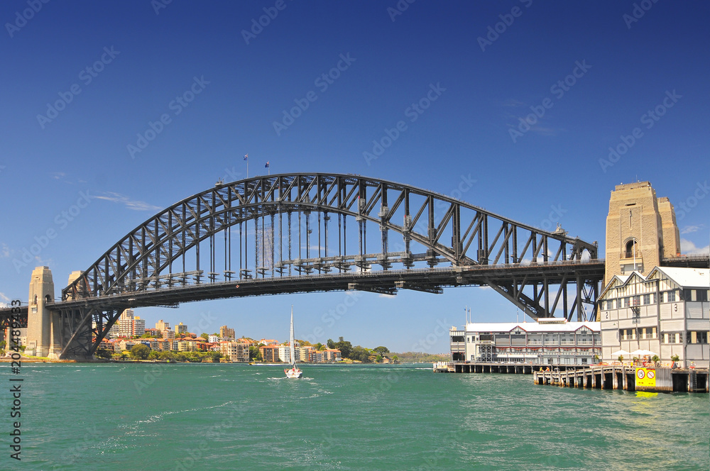 Sydney Harbour Bridge view from ferry, Sydney, Australia.