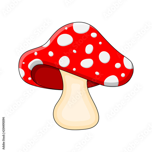 Canvas-taulu cartoon mushroom toadstool isolated on white background