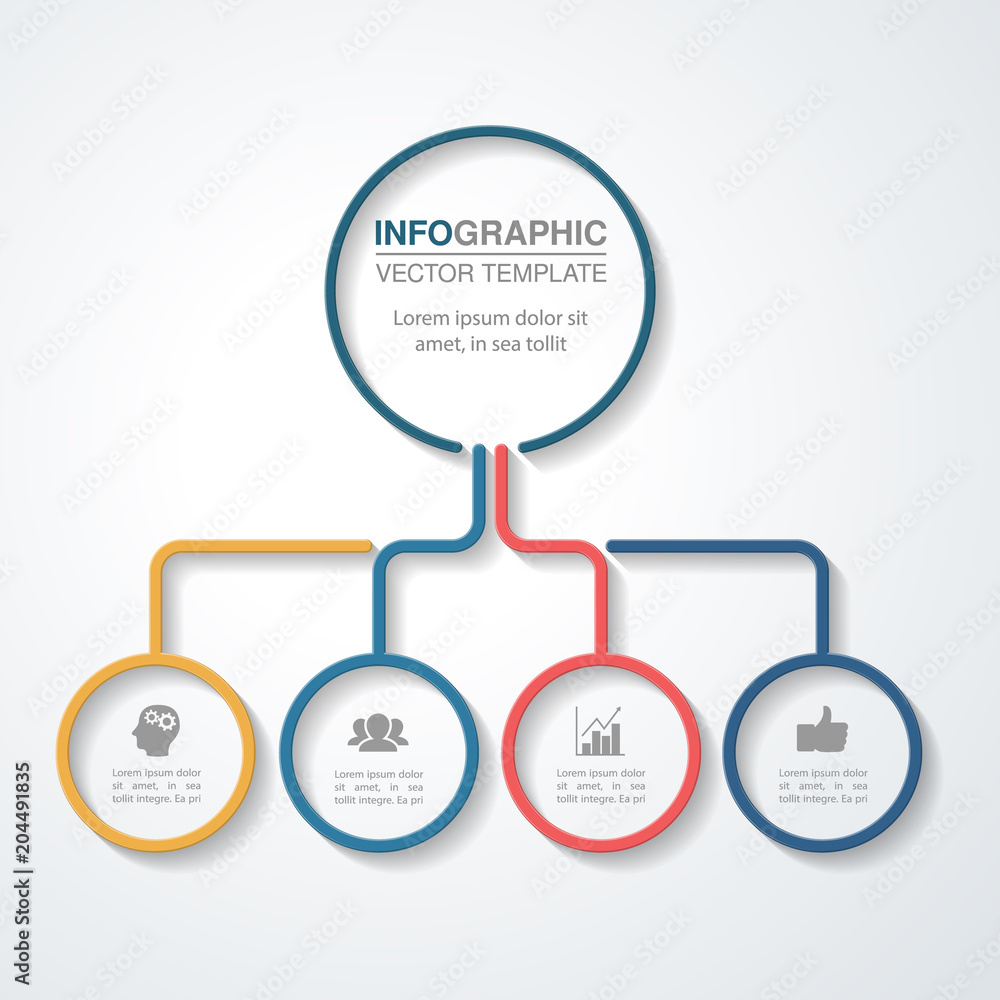 Fototapeta premium Vector infographic template for diagram, graph, presentation, chart, business concept with 4 options.