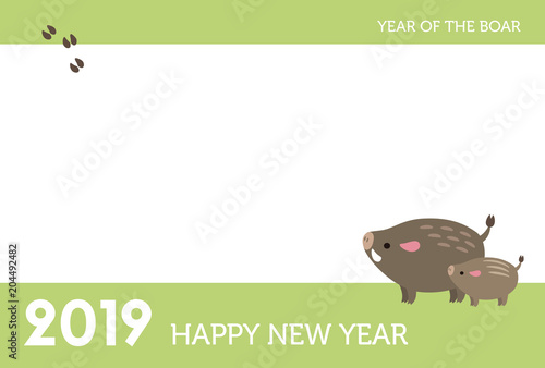 19年 亥年 かわいい猪の親子 年賀状イラスト Stock Vector Adobe Stock 19年 亥年 かわいい猪の親子 年賀状イラスト Stock Vector Adobe Stock