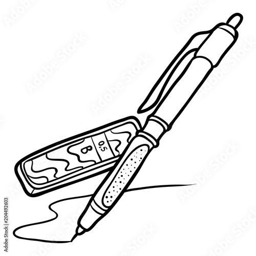 Coloring book, Mechanical pencil with leads