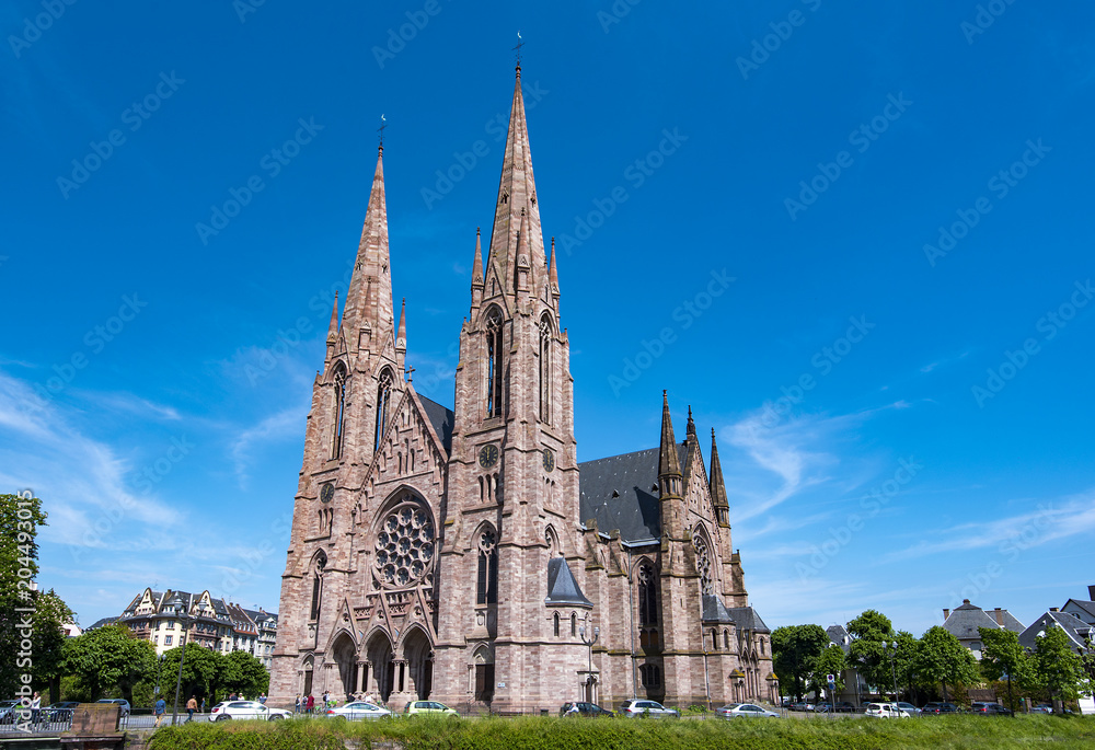 Amazing St Paul gothic Church in Strasbourg France
