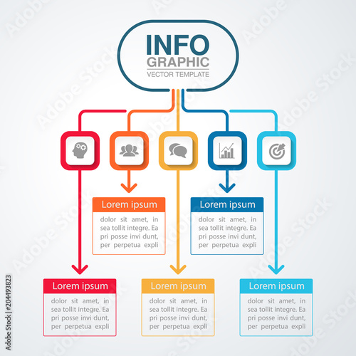 Vector infographic template for diagram, graph, presentation, chart, business concept with 5 options.