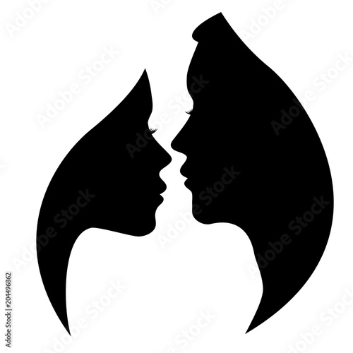 Male and female profile silhouette