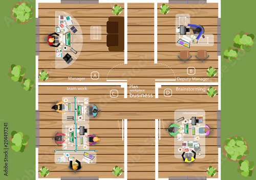 Business Meeting Training  Brainstorm for Success Creativity  Idea and  Plan  think analyze creative work,flat design illustration.