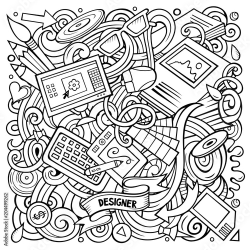 Cartoon vector doodles Art and Design illustration