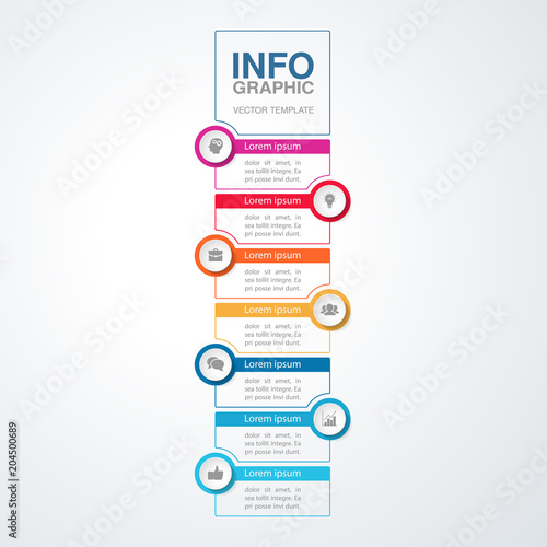 Vector infographic template for diagram, graph, presentation, chart, business concept with 6 options.