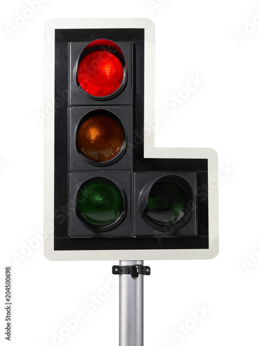 traffic light isolated on white background