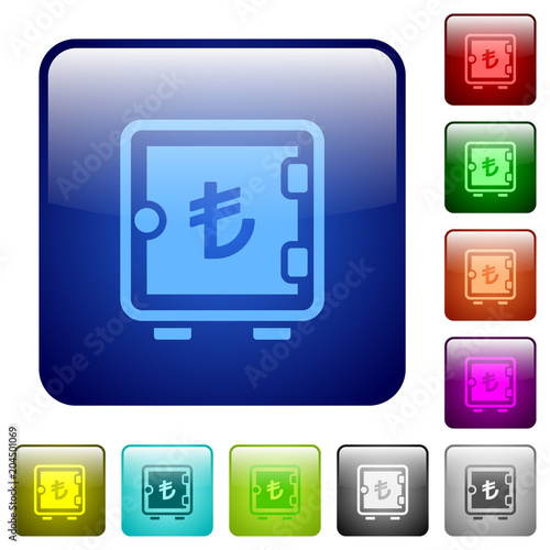 Turkish Lira strong box color square buttons
