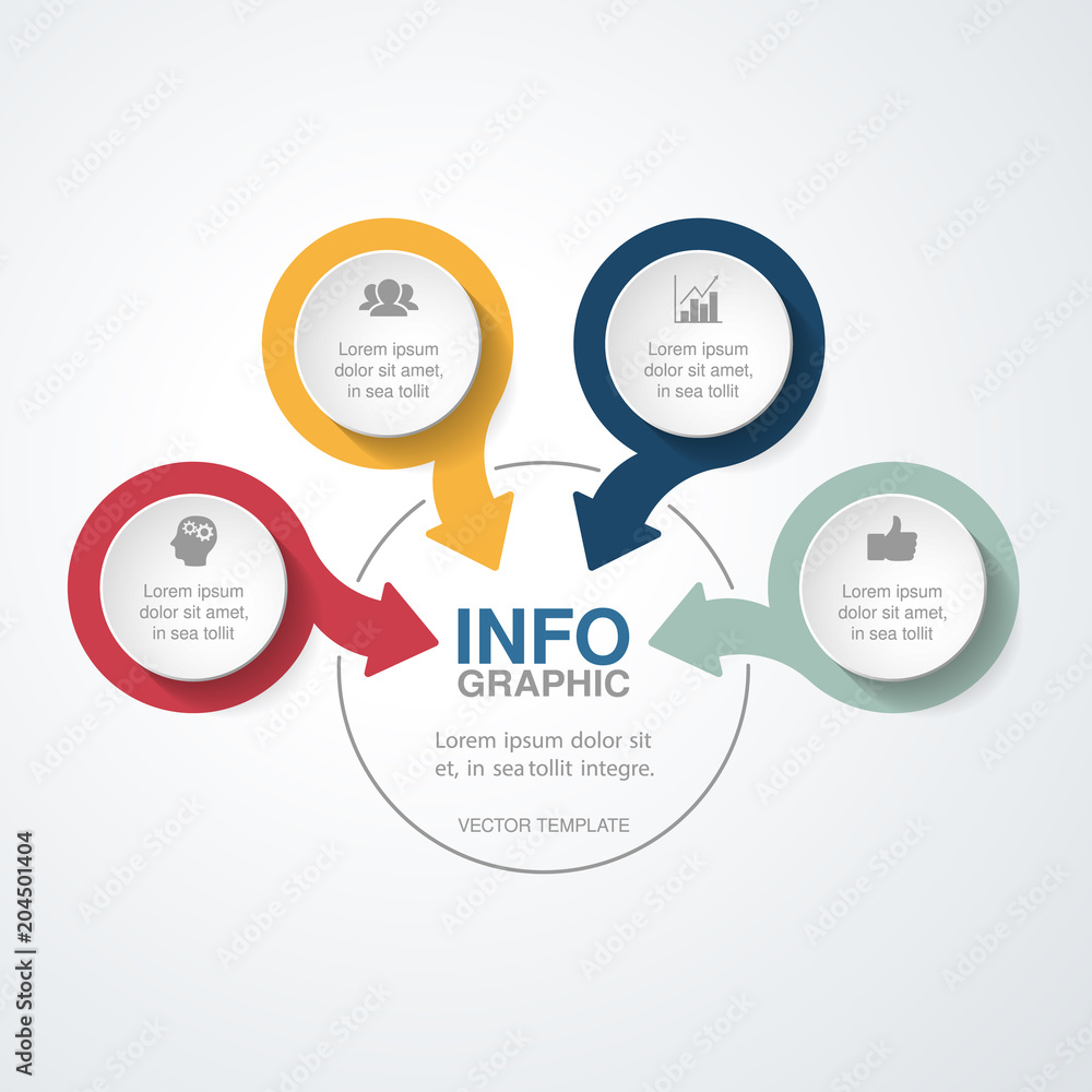 Fototapeta premium Vector infographic template for diagram, graph, presentation, chart, business concept with 4 options.