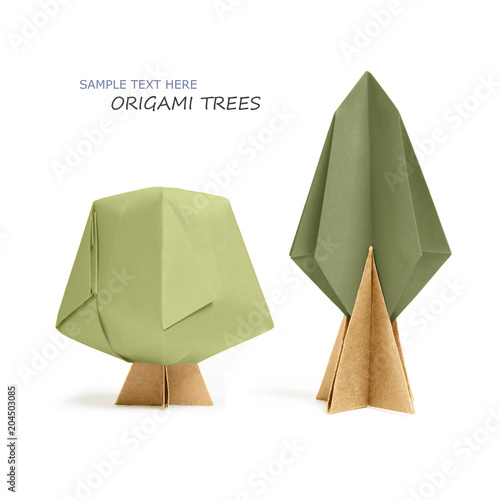 Origami paper tree