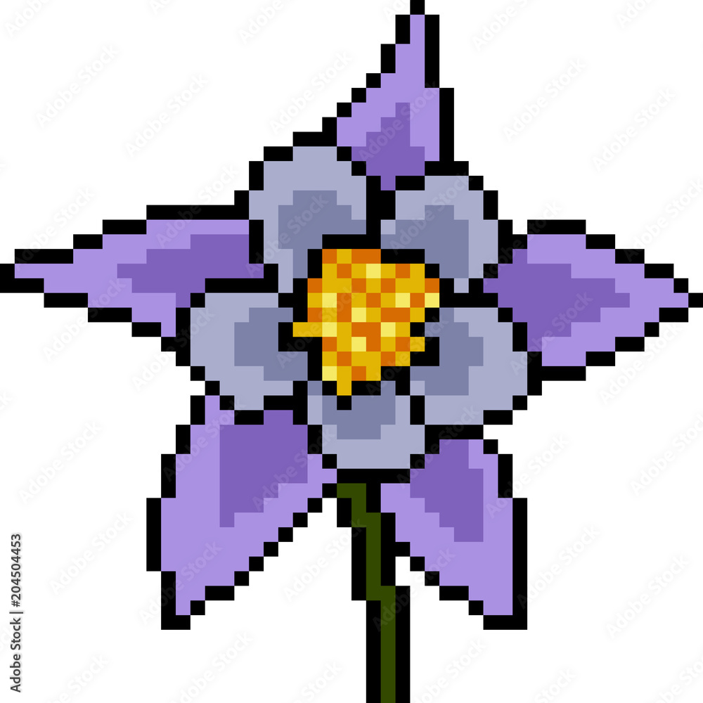 Fototapeta premium vector pixel art flower