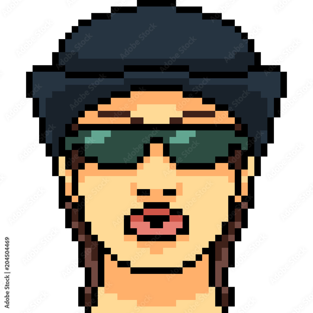 Fototapeta premium vector pixel art woman face