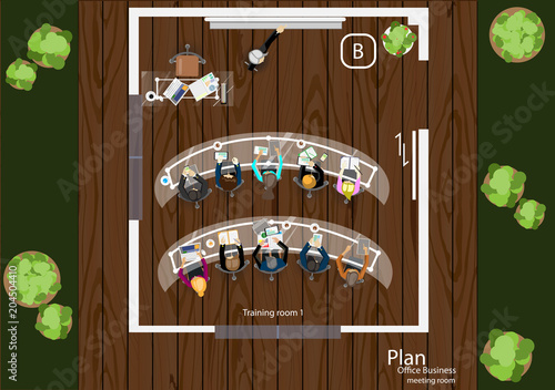 Business Meeting Training  Brainstorm for Success Creativity  Idea and  Plan  think analyze creative work,flat design illustration.