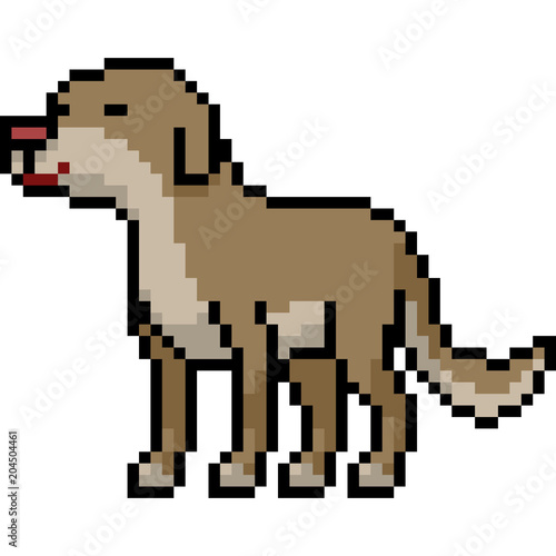 vector pixel art stray dog